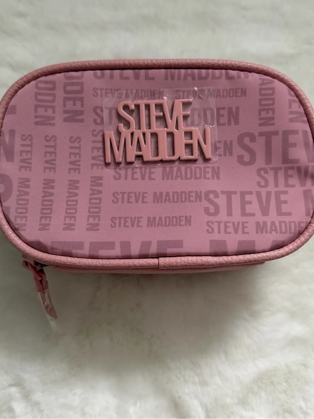 Steve Madden Pink Logo Travel Pouch